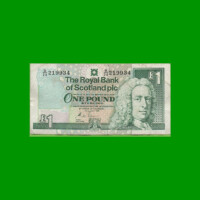 BILLETE DE ESCOCIA 1 LIBRA, PICK 351b, AÑO 1991 ESTADO BUENO+ .-