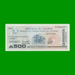 BONO DE TUCUMAN 500,00 AUSTRALES, EC 122, AÑO 1989, ESTADO SIN CIRCULAR.-