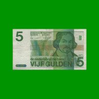 BILLETE DE HOLANDA 5 GULDEN, PICK 95, AÑO 1944, ESTADO BUENO+ .-