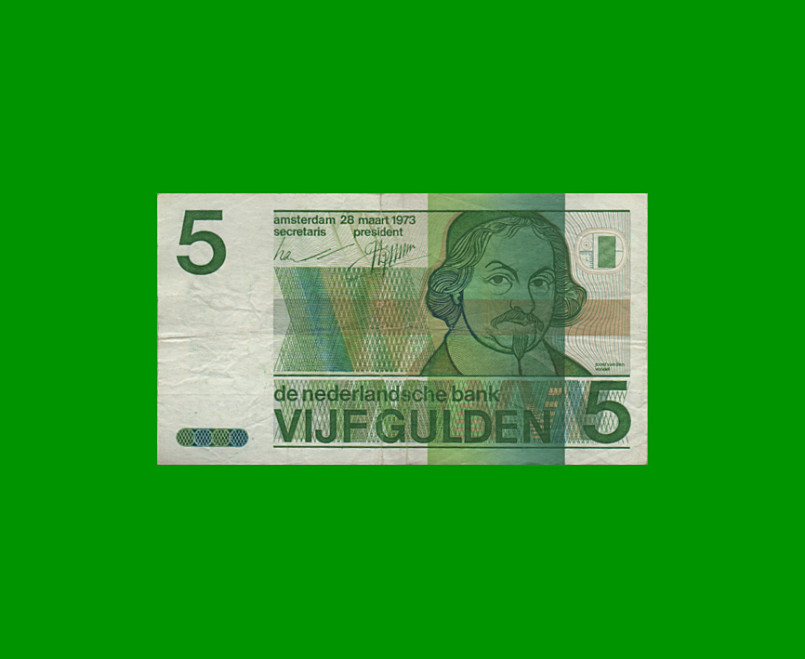 BILLETE DE HOLANDA 5 GULDEN, PICK 95, AÑO 1944, ESTADO BUENO+ .-