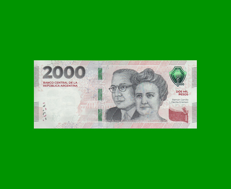 HEROÍNAS Y HÉROES DE LA PATRIA, $2.000 NUEVO DISEÑO, BOT NEW AÑO 2024, SERIE N, SIN CIRCULAR.-