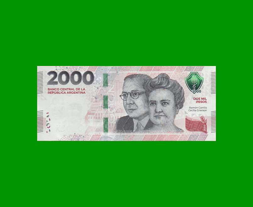 HEROÍNAS Y HÉROES DE LA PATRIA, $2.000 NUEVO DISEÑO, BOT NEW AÑO 2024, SERIE P, SIN CIRCULAR.-