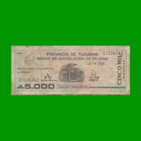 BONO DE TUCUMAN 5.000,00 AUSTRALES, EC 124, AÑO 1990, ESTADO BUENO.-