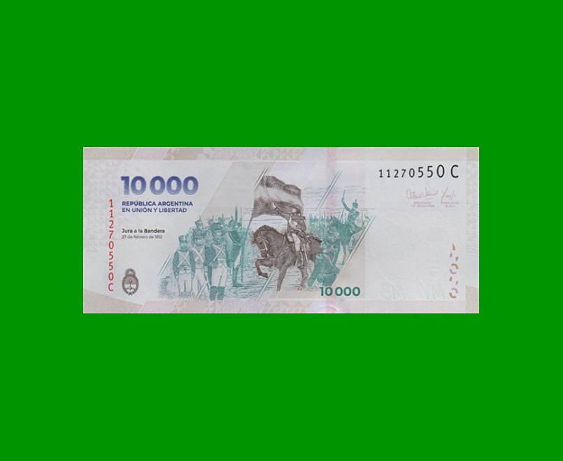 HEROÍNAS Y HÉROES DE LA PATRIA, $10.000 NUEVO DISEÑO, BOT 9002 AÑO 2024, SERIE C, SIN CIRCULAR.- - Imagen 2