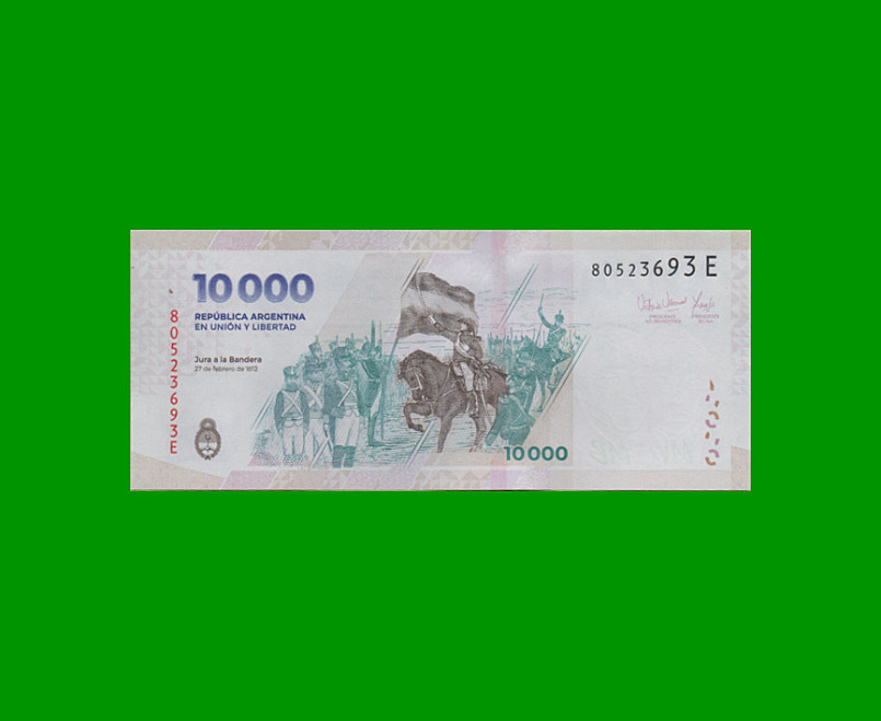 HEROÍNAS Y HÉROES DE LA PATRIA, $10.000 NUEVO DISEÑO, BOT 9004 AÑO 2024, SERIE E, SIN CIRCULAR.- - Imagen 2