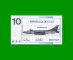 BILLETE DE CHILE 10 PESOS, DE FANTASIA, "HAWKER SIDDELEY AIRCRAFT 1956"  ESTADO SIN CIRCULAR.-