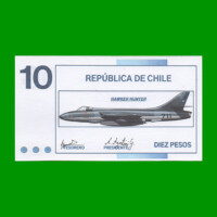 BILLETE DE CHILE 10 PESOS, DE FANTASIA, "HAWKER SIDDELEY AIRCRAFT 1956"  ESTADO SIN CIRCULAR.-