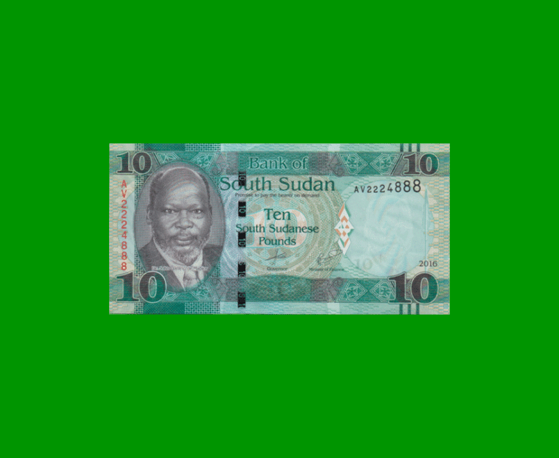 BILLETE DE SUDAN DEL SUR 10 LIBRAS, PICK 12a, AÑO 2015 ESTADO SIN CIRCULAR.-