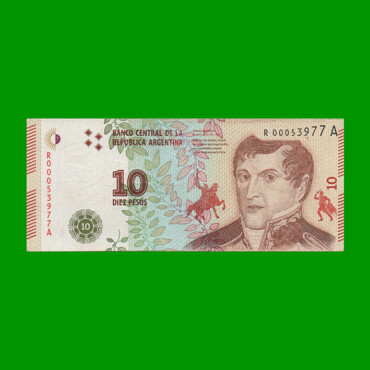 REPOSICION BILLETE CONVERTIBLE TERCER DISEÑO $ 10,00, BOT 4004, ESTADO EXCELENTE.-