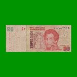 REPOSICION BILLETE CONVERTIBLE SEGUNDO DISEÑO $ 20,00, BOT 3531, ESTADO BUENO.-
