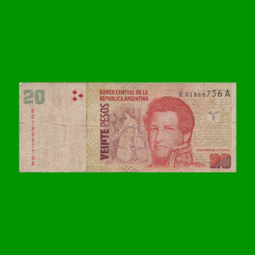 REPOSICION BILLETE CONVERTIBLE SEGUNDO DISEÑO $ 20,00, BOT 3531, ESTADO BUENO.-