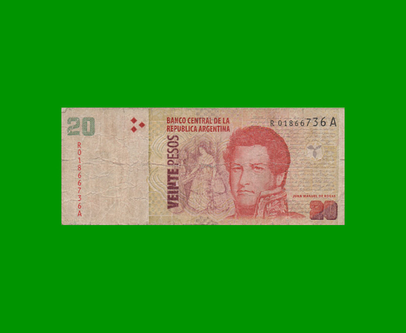 REPOSICION BILLETE CONVERTIBLE SEGUNDO DISEÑO $ 20,00, BOT 3531, ESTADO BUENO.-