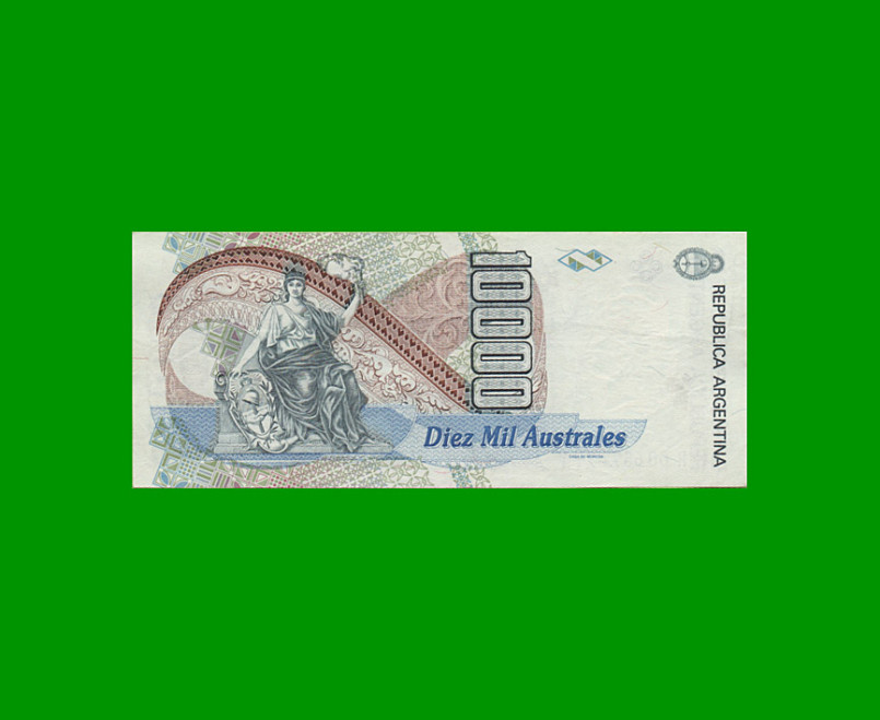 REPOSICION BILLETE DE 10.000 AUSTRALES, BOT 2882, ESTADO MUY BUENO+.- - Imagen 2