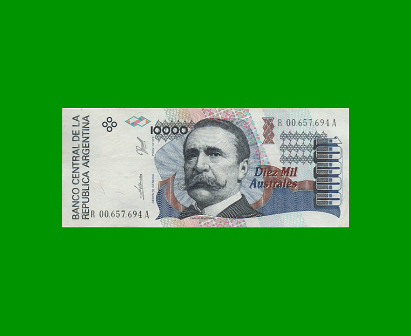 REPOSICION BILLETE DE 10.000 AUSTRALES, BOT 2882, ESTADO MUY BUENO+.-