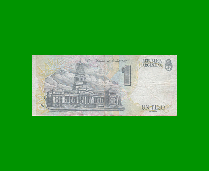 REPOSICION BILLETE CONVERTIBLE PRIMER DISEÑO $ 1,00, BOT 3005, ESTADO BUENO .- - Imagen 2