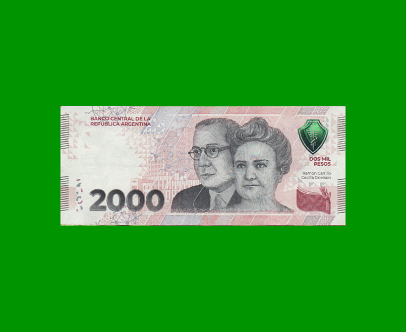 REPOSICION BILLETE HEROINAS Y HEROES DE LA PATRIA $2000, BOT C8005, ESTADO EXCELENTE+  .-