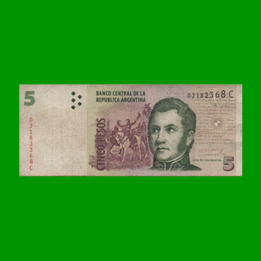 PESOS CONVERTIBLES 2do DISEÑO $5,00, BOT 3310, AÑO 2002, ESTADO BUENO.-