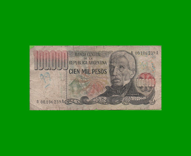 REPOSICION BILLETE PESOS LEY 18.188 $ 100.000,00, BOT 2506, ESTADO REGULAR.-