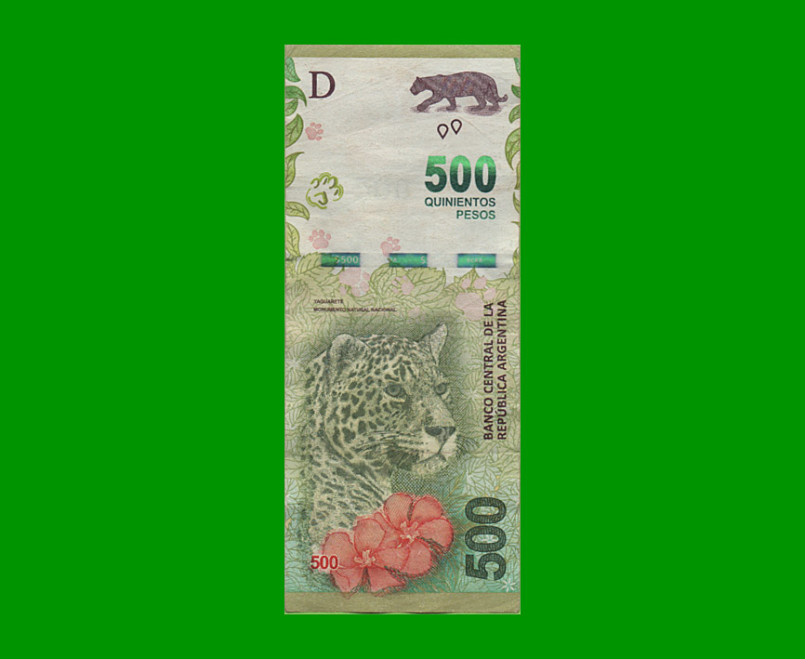 REPOSICION BILLETE CONVERTIBLE TERCER DISEÑO $ 500,00, BOT NEW, ESTADO MUY BUENO .-