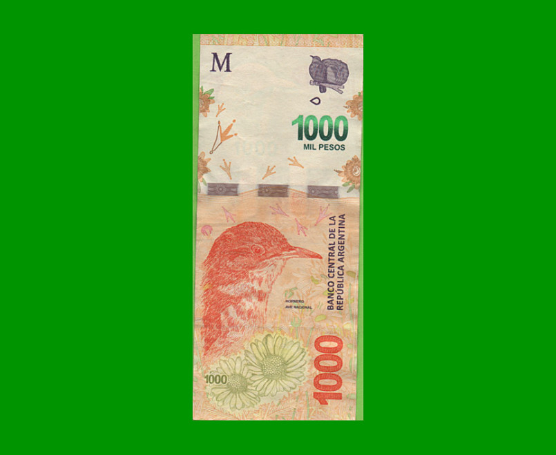 REPOSICION BILLETE PESOS 3ER DISEÑO $1.000,00, BOT NEW, ESTADO MUY BUENO- .-