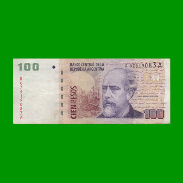 REPOSICION BILLETE CONVERTIBLE SEGUNDO DISEÑO $ 100,00, BOT 3765, ESTADO MUY BUENO .-