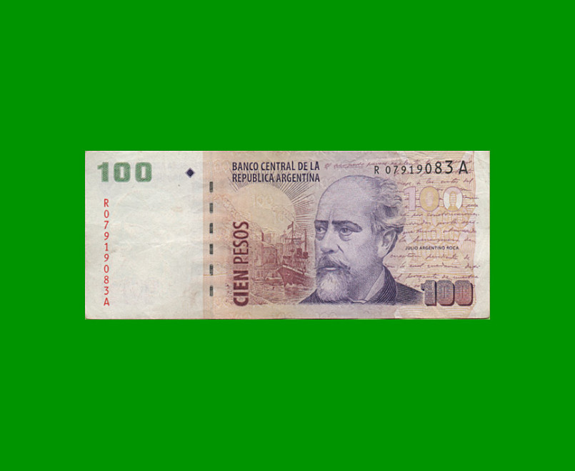 REPOSICION BILLETE CONVERTIBLE SEGUNDO DISEÑO $ 100,00, BOT 3765, ESTADO MUY BUENO .-