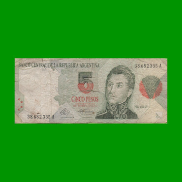 PESOS CONVERTIBLES 1er DISEÑO $5,00, BOT 3024, AÑO 1992, ESTADO BUENO.-