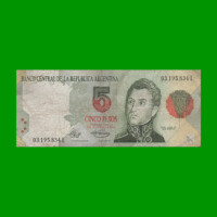 PESOS CONVERTIBLES 1er DISEÑO $5,00, BOT 3025, AÑO 1994, ESTADO BUENO+ .-
