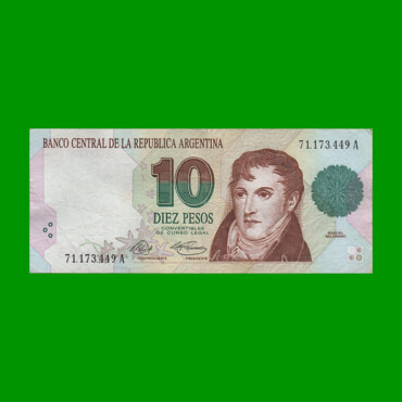 PESOS CONVERTIBLES 1er DISEÑO $10,00, BOT 3037, AÑO 1992, ESTADO MUY BUENO- .-
