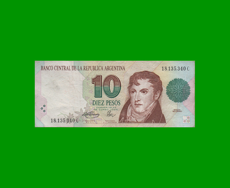 PESOS CONVERTIBLES 1er DISEÑO $10,00, BOT 3043, AÑO 1994, ESTADO MUY BUENO- .-