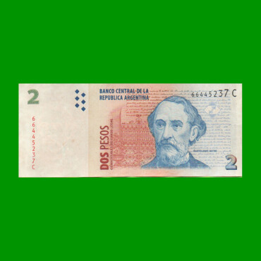 PESOS CONVERTIBLES 2do DISEÑO $2,00, BOT 3206, AÑO 2000, ESTADO EXCELENTE.-