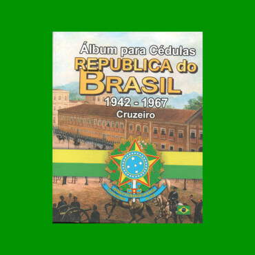 ÁLBUM VACIO PARA BILLETES DE LA REPUBLICA DE BRASIL, AÑOS 1942-1967, CRUZEIRO, ESTADO NUEVO.-
