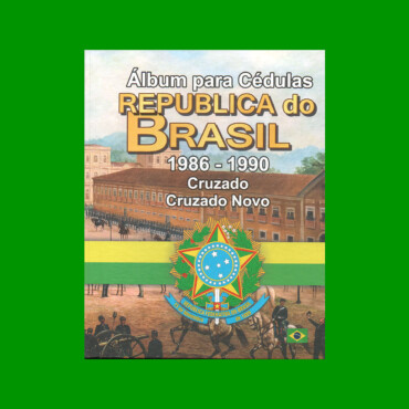 ÁLBUM VACIO PARA BILLETES DE LA REPUBLICA DE BRASIL, AÑOS 1986-1990, CRUZADO - CRUZADO NOVO, ESTADO NUEVO.-