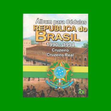 ÁLBUM VACIO PARA BILLETES DE LA REPUBLICA DE BRASIL, AÑOS 1990-1994, CRUZEIRO - CRUZEIRO REAL, ESTADO NUEVO.-