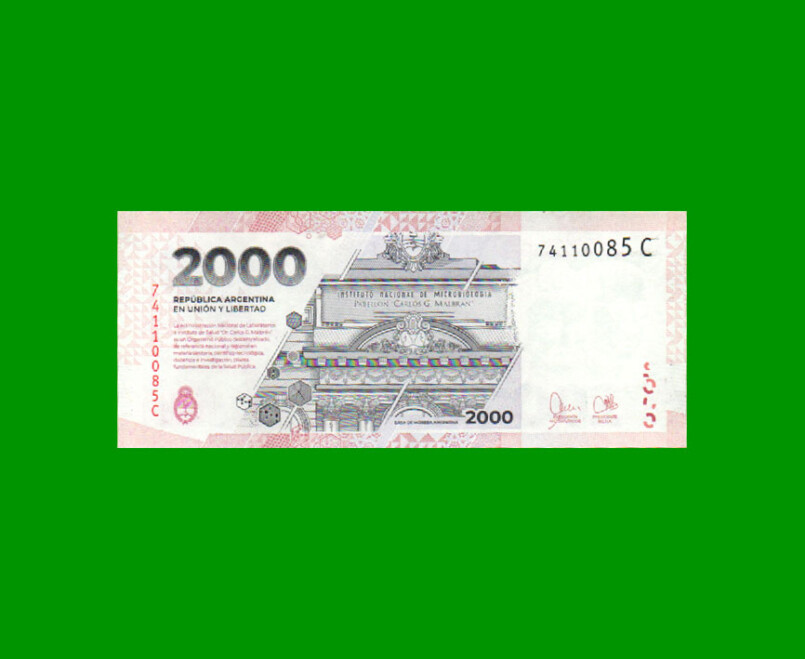 HEROÍNAS Y HÉROES DE LA PATRIA, $2.000 BOT C8003, AÑO 2023, SERIE C, SIN CIRCULAR.- - Imagen 2