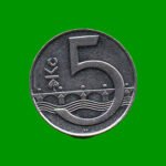 MONEDA DE REPUBLICA CHECA 5 CORONAS, AÑO 1994, ESTADO USADA.-