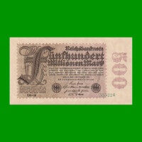 BILLETE DE ALEMANIA 500 MARCOS, PICK 110d, AÑO 1923, ESTADO SIN CIRCULAR .-