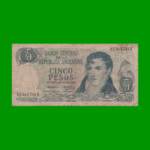 PESOS LEY 18.188 $5,00, BOT 2328, AÑO 1974, ESTADO BUENO.-