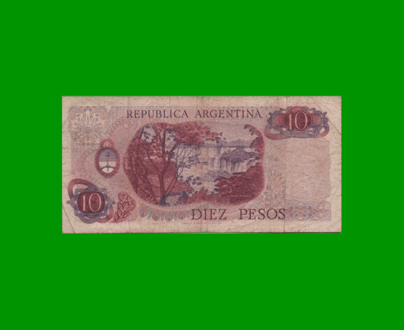 PESOS LEY 18.188 $10,00, BOT 2343, AÑO 1972, ESTADO BUENO.- - Imagen 2