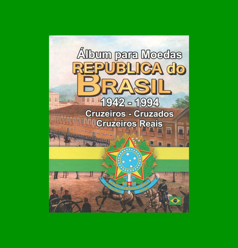 ÁLBUM VACIO DE BRASIL PARA MONEDAS, AÑO 1942/1994, EXCELENTE CALIDAD, ESTADO NUEVO.-