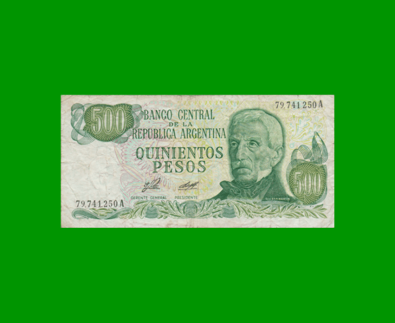 PESOS LEY 18.188 $500,00, BOT 2421, AÑO 1977, ESTADO MUY BUENO- .-