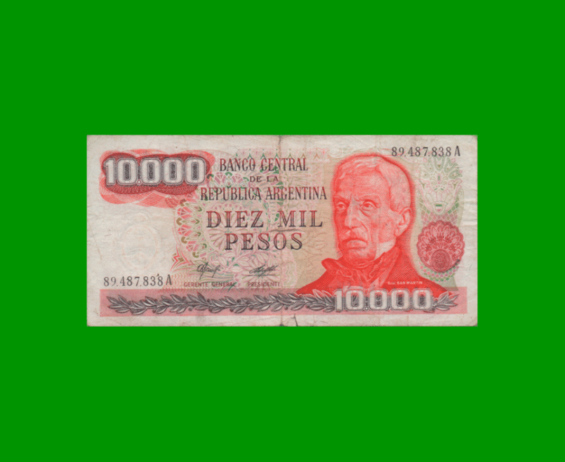 PESOS LEY 18.188 $10.000,00, BOT 2481, AÑO 1977, ESTADO BUENO.-