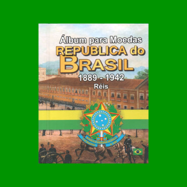 ÁLBUM VACIO PARA MONEDAS DE BRASIL, AÑOS 1889/1942, EXCELENTE CALIDAD, ESTADO NUEVO.-