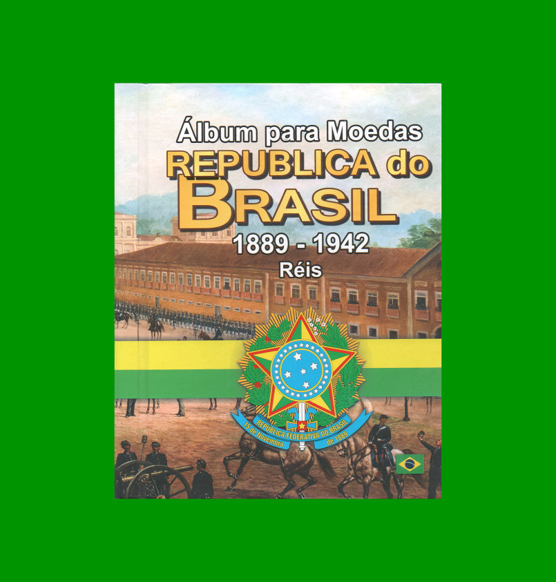 ÁLBUM VACIO PARA MONEDAS DE BRASIL, AÑOS 1889/1942, EXCELENTE CALIDAD, ESTADO NUEVO.-