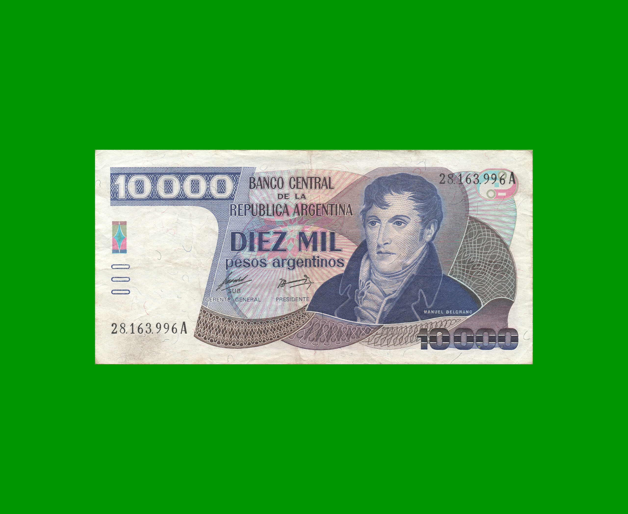 PESOS ARGENTINOS $10.000,00, BOT 2641, AÑO 1985, ESTADO MUY BUENO- .-