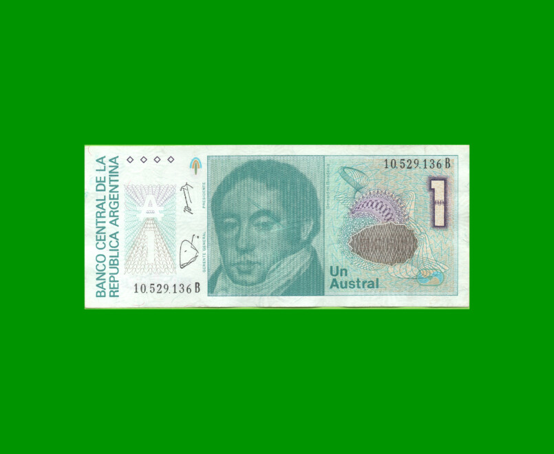 BILLETE DE AUSTRALES, 1 AUSTRAL, BOT 2804, AÑO 1986, ESTADO EXCELENTE.-
