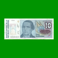 BILLETE DE AUSTRALES, 10 AUSTRALES, BOT 2821, AÑO 1987, ESTADO EXCELENTE.-