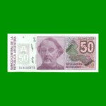 BILLETE DE AUSTRALES, 50 AUSTRALES, BOT 2832, AÑO 1989, ESTADO EXCELENTE+.-