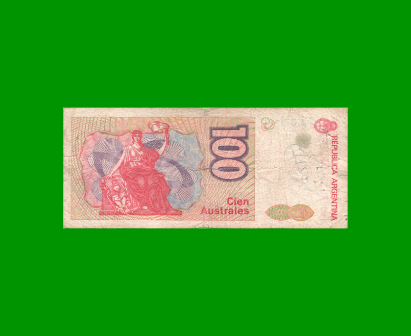 BILLETE DE AUSTRALES, 100 AUSTRALES, BOT 2835, AÑO 1985, ESTADO BUENO- .- - Imagen 2