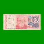 BILLETE DE AUSTRALES, 100 AUSTRALES, BOT 2835, AÑO 1985, ESTADO BUENO- .-